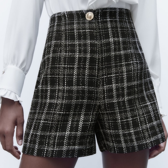 Zara textured weave plaid shorts - Picture 6 of 10